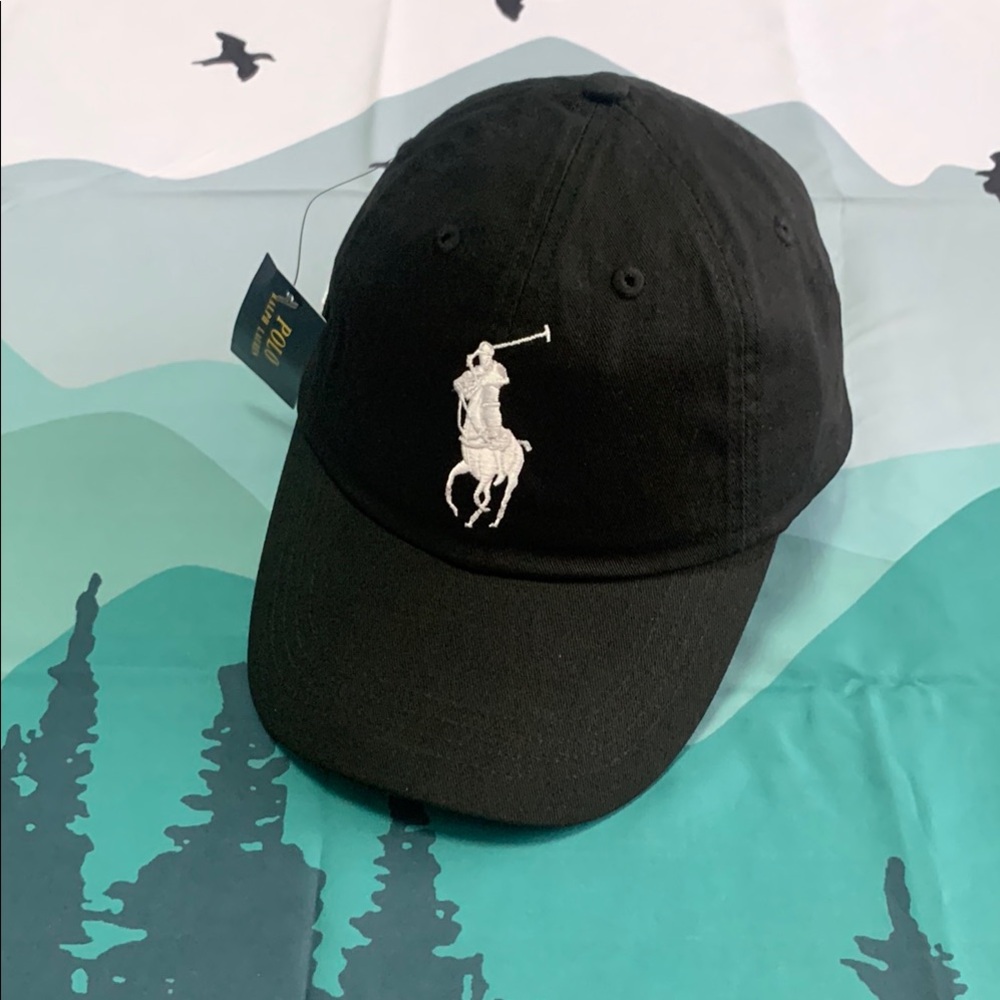 Polo by Ralph Lauren Black Embroidered Cap